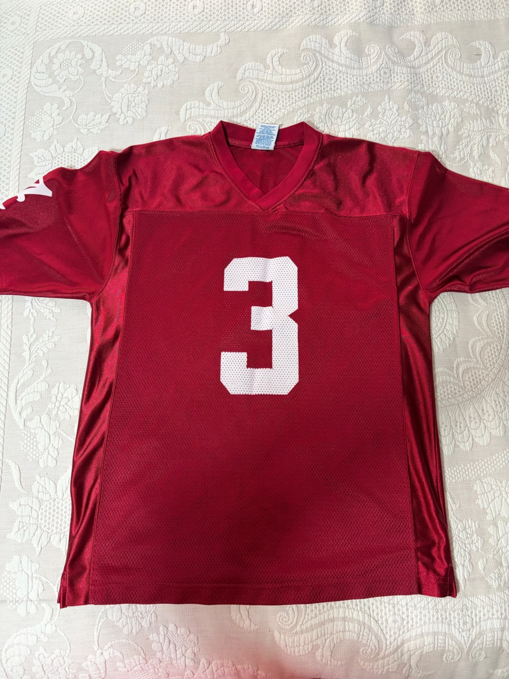 NCAA U of Alabama Crimson Tide Football Jersey with White Number 3 Roll Tide EUC